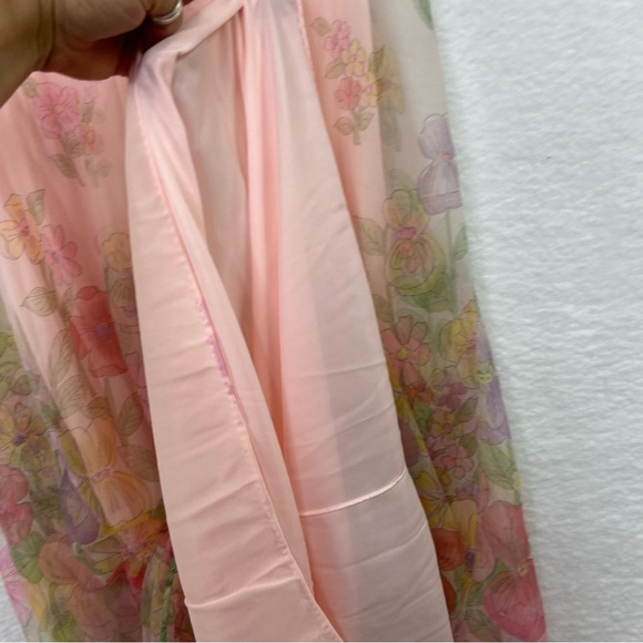 Vintage house dress floral flowers garden party lined netted maxi dress. Large - Picture 5 of 14